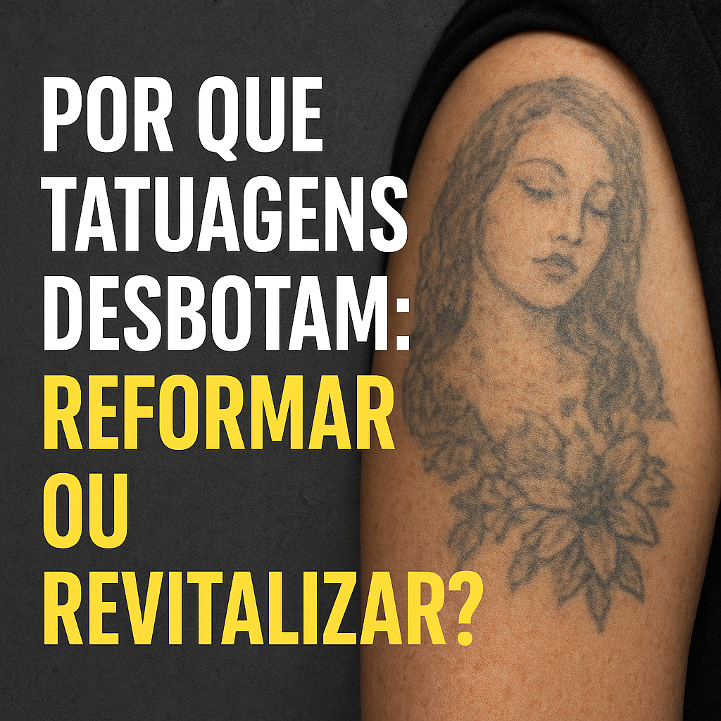 Faded tattoo on forearm with text on reforming or revitalizing.